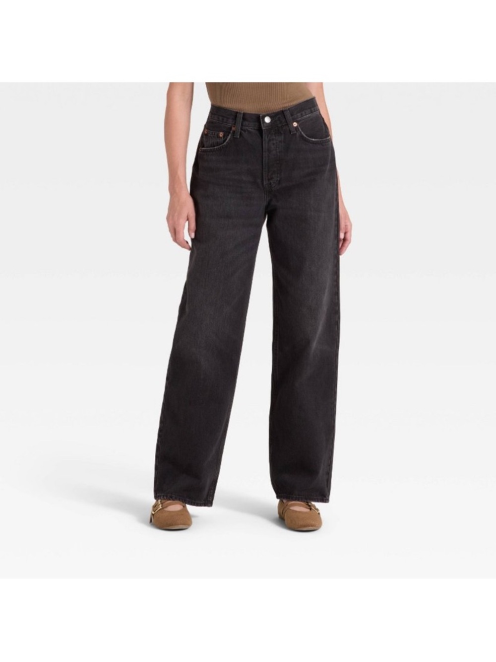 Universal Thread Women’s 90’s Baggy Denim Mid-rise Washed Black